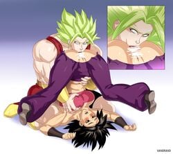 2girls anilingus artist_request ass bare_shoulders blush boots breast_grab breasts caulifla censored dragon_ball dragon_ball_super female female_only grabbing green_hair huge_ass kale kale_(berserker) large_breasts legendary_super_saiyan licking light-skinned_female light_skin lying moaning multiple_girls muscle muscular_female nipples oral pussy rimjob rimming saiyan shiny shiny_skin short_hair spiked_hair spiky_hair spread_legs super_saiyan sweat tongue_out vanbrand yuri