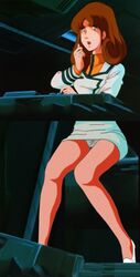 1girls 80s breasts brown_hair clothing edit female human light-skinned_female light_skin long_hair macross misa_hayase panties screencap super_dimension_fortress_macross tagme ultrafem uniform