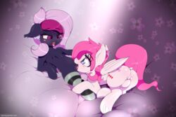 2018 absurd_res chest_tuft clothing cunnilingus cutie_mark digital_media_(artwork) duo equine fan_character female hair hi_res legwear mammal masturbation my_little_pony n0nnny open_mouth oral pussy sex striped_legwear stripes tongue tongue_out tuft vaginal_penetration wings