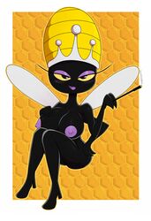 2018 anthro anthro_only areola arthropod bee big_breasts bigdon1992 breasts cartoon_network cigarette cigarette_holder digital_media_(artwork) female insect_wings insects invalid_tag nipples nude nyurora nyuroraxbigdon queen queen_bea royalty secret_squirrel_show smoke smoking wings