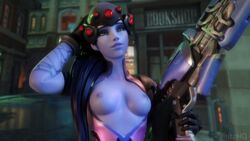 3d areolae blender breasts female female_only fritzhq nipples overwatch solo widowmaker