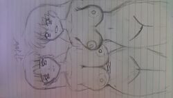 2girls big_breasts female female_only huge_breasts inuyasha jpjavax kagome_higurashi sango sketch