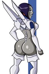 1girls armor ass big_ass bubble_butt cosplay crossover dat_ass dc dc_comics female female_only grey_skin hourglass_figure junketsu junketsu_(cosplay) kill_la_kill kiryuuin_satsuki_(cosplay) purple_eyes purple_hair rachel_roth raven_(dc) shiny_skin skimpy_clothes solo teen_titans thick_thighs