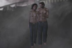 3d alien_(franchise) alien_(movie) breasts ellen_ripley feet female jc-starstorm jeans male night topless walking