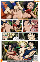 1boy 2girls anatomy blonde_hair breasts caulifla comic comic_page dragon_ball dragon_ball_super female green_eyes kale light-skinned_female light_skin long_hair male multiple_girls page_8 page_number patreon penetration penis pussy saiyan son_goku spanish_text spiky_hair super_saiyan super_saiyan_2 text tomboy tournament_of_power universe_6_saiyan/universe_7_saiyan vercomicsporno virgin virgin_pussy virginal_blood x-ray