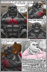 bear clothing comic feline good_boy lion male male_only mammal mind_control muscular polar_bear rubber rubberbuns