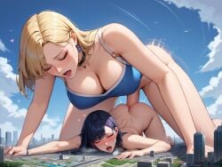 1futa 1girls 2d 2d_(artwork) ai_generated big_breasts big_cock big_penis blonde_futa blonde_futanari blonde_hair blonde_hair_futa blue_hair blue_hair_female breasts breeding city cock dominant dominant_futa dominant_futanari dominant_futanari_submissive_female domination futadom giantess giga_giantess height_difference huge_boobs huge_breasts huge_cock light-skinned_female light-skinned_futanari light_skin outside penetration penis public public_sex sex shorter_female size_difference smaller_female smaller_sub smaller_sub_bigger_dom smaller_submissive spalela submissive submissive_female