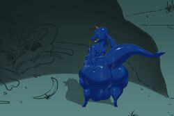 2025 after_vore anthro ass backsack balls belly big_balls big_butt blue_body bodily_fluids bone bottom_heavy butt_squish cave coln_(rygami375) dragon fatal_vore floppy_ears genitals goblin hand_on_butt hand_on_own_butt hi_res horn huge_balls huge_butt hybrid imp long_ears looking_at_viewer looking_back looking_back_at_viewer male moobs musk musk_clouds mythological_creature mythological_scalie mythology no_pupils nude_anthro nude_male open_mouth open_smile overweight overweight_anthro overweight_male presenting presenting_hindquarters purple_sclera rear_view scalie short short_stack simple_background skeleton smile solo spade_tail squish sweat sweaty_balls sweaty_belly sweaty_body sweaty_butt sweaty_genitalia sweaty_legs sweaty_moobs sweaty_tail tail thick_tail vantablackbox vore