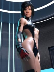1girls 3d 3d_(artwork) asian asian_female black_clothing black_hair black_hair_female breasts clothed clothed_female facial_tattoo faith_connors faith_connors_(mirror's_edge_catalyst) female female_focus female_only light-skinned_female light_skin looking_at_viewer mirror's_edge mirror's_edge_catalyst posing solo solo_female solo_focus tattoo thick_thighs thighs underboob victoreveryman video_game_character