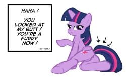 2019 alicorn anus ass bedroom_eyes english_text equid equine female feral friendship_is_magic genitals hasbro hi_res horn horse lewdtime looking_at_viewer mammal my_little_pony mythological_creature mythological_equine mythology narrowed_eyes pony purple_body purple_eyes pussy quadruped seductive simple_background smile solo text twilight_sparkle_(mlp) white_background wings