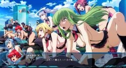 6+girls aircraft blonde_hair blue_hair blue_sky breasts building c.c. cagalli_yula_athha censored change_in_common_sense character_request cloud code_geass commentary_request crossover daiaru dark-skinned_female dark_skin day female_ejaculation female_pubic_hair glider green_hair grey_hair kouzuki_kallen large_breasts medium_breasts microskirt mind_control mosaic_censoring multiple_girls necktie nipples object_insertion outdoors pubic_hair purple_hair pussy pussy_juice red_hair red_necktie riding skirt sky super_robot_wars suspender_skirt suspenders translation_request twintails v-shaped_eyebrows vaginal_object_insertion vaginal_penetration yellow_eyes