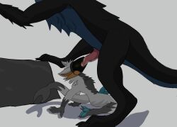 absurd_res anonymous_artist anthro dragon duo feral hi_res machine male male/male mythological_creature mythological_scalie mythology protogen scalie