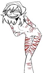 1girls blood_in_mouth blood_splatter blood_stain female femcel nerd nerdy_female pain pubes pubes_exposed pussy self_harm self_harm_scars self_inflicted violence