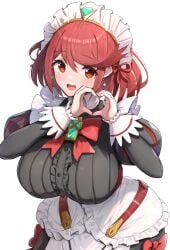 1girls ass big_breasts big_butt breasts clothed core_crystal dat_ass female gonzarez gonzarez1938 huge_breasts huge_butt large_breasts large_butt light-skinned_female light_skin nintendo pyra red_eyes red_hair short_hair simple_background xenoblade_(series) xenoblade_chronicles_2