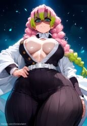ai_generated angry busty cleavage commission demon_slayer kanroji_mitsuri kimetsu_no_yaiba large_ass large_breasts patreon patreon_url patreon_username sinderellaart teen thick thick_legs thick_thighs voluptuous