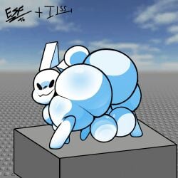 :3 adobe_animate_(artwork) animated ass balls big_butt digital_media_(artwork) electricsnowfox feral genitals gubby hi_res iloveslutyshortstax male rear_view roblox shaking_balls shaking_butt tail white_body