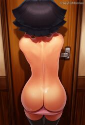 ai_generated ass back breasts crazyfishbones facing_away female from_behind panties panty_pull solo underwear uzumaki_himawari