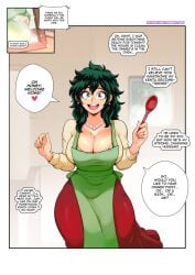 1boy 1girls 2d 2d_(artwork) aged_up apron ass_expansion ass_focus blazer blush boku_no_hero_academia breast_expansion breast_focus breasts breasts_popping_out bubble_butt censored censored_nipples choker cleavage_window color colored comic comic_panel computer dat_ass day daytime dialogue digital_art digital_media digital_media_(artwork) embarrassed embarrassed_male english_text expansion female female_deku female_focus flustered freckles freckles_on_ass freckles_on_breasts freckles_on_face full_body green_apron green_eyes green_hair greeting heels hi_res highres holding_object holding_spoon huge_breasts huge_butt indoors inflation inside izuku_midoriya large_butt light-skinned light-skinned_male light_skin male_to_female midoriya_izuku milf my_hero_academia nipple_censor open_mouth photo ponytail post-timeskip post_transformation pregnant pregnant_female red_heels red_skirt red_tie sequence short_hair short_hair_male shounen_jump sitting skirt speech speech_bubble standing text transformation transformation_sequence voluptuous voluptuous_female wardrobe_malfunction wide_hips wife window yellow_shirt