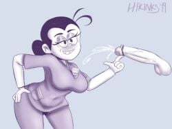 breasts female hand_on_hip large_breasts smile solo sweater turtleneck