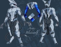 3_toes anthrofied big_balls big_penis biomechanical black_body blade_wolf canid canine canis clawed_feet cybernetics facemask glistening glistening_body hyper hyper_balls hyper_genitalia hyper_penis knife konami long_tail male_only metal_gear metal_gear_rising metal_gear_rising:_revengeance metal_gear_solid platinum_games reference_sheet robot sharp_claws sharp_teeth solo_male tail teeth tongue_out weapon weapons wolf