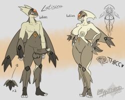 balls big_penis breasts female grey_body laranthrod latias latios latisona lipstick male mon-pubis nipples nude nude_female nude_male penis pussy testicles vulva