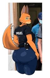 big_ass big_breasts big_butt big_thighs big_titties breasts curvaceous curvaceous_female curvaceous_figure curvy curvy_figure curvy_hips diane_foxington dreamworks female female_focus female_only fox_ears fox_girl fox_tail furry furry_female furry_only looking_at_viewer mr_mapache orange_fur police police_uniform the_bad_guys