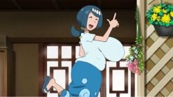 belly big_ass big_breasts clothing edit lana's_mother_(pokemon) pokemon secca_(artist)