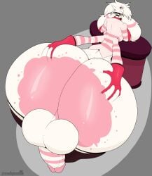 angel_dust_(hazbin_hotel) ass balls big_balls big_cock big_penis chest_tuft faggot femboy gay hazbin_hotel huge_ass huge_butt male male_only penis solo_male stemingbunbun