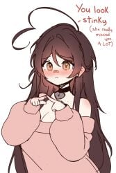 1girls breasts cleavage female female_focus female_only glasses heart-shaped_pupils large_breasts light-skinned_female light_skin looking_at_viewer original short_hair sky_(skyaboveme) skyaboveme solo virtual_youtuber