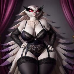 ai_generated bird demon goetia helluva_boss owl stella_(helluva_boss) surikat