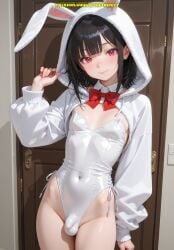 1boy ai_generated balls bikini bulge femboy hips latex meybekity otoko_no_ko penis trap yaoi
