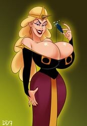 bartok_the_magnificent big_breasts blonde blonde_hair breasts cleavage daredemon7000 don_bluth female huge_breasts human ludmilla_(bartok) solo