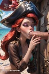 1boy 1girls ai_generated ariel ariel_(the_little_mermaid) artist_name beach bikini blowjob bra breasts closed_eyes cropped_jacket cum cum_in_mouth day disney disney_princess eyeshadow fellatio female glory_hole gloryhole hat hi_res jacket lips long_hair makeup male mole nail_polish ocean open_clothes open_jacket oral outdoors panties patreon_username penis pink_nails pirate pirate_hat progenarts red_hair saliva secretly_horny solo_focus straight swimsuit the_little_mermaid the_little_mermaid_(1989_film) uncensored underwear veins veiny_penis watermark web_address