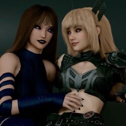 2girls 3d breasts curvaceous curvy curvy_figure elizabeth_braddock female geek_gump hips illyana_rasputin magik_(illyana_rasputin) magik_(marvel_rivals) marvel marvel_comics marvel_rivals mature mature_female mutant mutant_(marvel) psylocke psylocke_(marvel_rivals) slim_waist thick thick_hips thick_legs thick_thighs thighs voluptuous waist wide_hips x-men