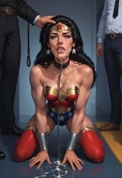 after_fellatio ai_generated cum_on_face leash wonder_woman