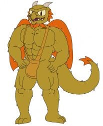 1male anthro bara biceps buff dragon dragon_male dragon_tail hand_on_waist male male_only mankini orange_mankini orange_swimsuit pecs plants_vs._zombies plants_vs_zombies sexy snapdragon_(pvz) solo solo_male swimsuit tail transparent_mankini white_background