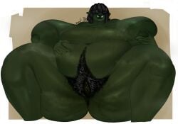 1girls ass bbw black_hair breasts cellulite chump1_tnl dreadlocks english_text female female_only female_pubic_hair gigantic_ass gigantic_breasts gilf hair_over_eyes hairy_pussy huge_ass huge_breasts huge_butt hyper_ass hyper_breasts mature_female milf orc orc_female pubic_hair solo solo_female steam sweat thick_thighs thighs venus_body