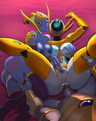 2girls alien alien_girl artanis female humanization humanized probe probe_(starcraft) protoss robot robot_girl selendis spacemaxmarine starcraft starcraft_2