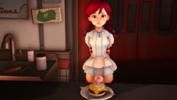 1futa 3d bow burger clothing cum cum_on_food fast_food food futanari hamburger intersex plasticmayo source_filmmaker wendy's wendy_thomas