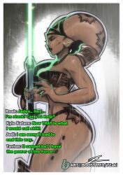 1girls 7zaki alien alien_girl female lightsaber original_character star_wars twi'lek