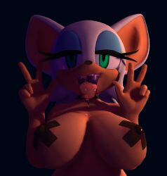 3d 3d_model big_breasts breasts mobian mobian_(species) mobian_bat nottanj rouge_the_bat rouge_the_bat_(nottanj) saliva sega sonic_(series) sonic_adventure_2 sonic_the_hedgehog_(series) tongue_out zhipyuwu
