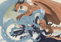 anal animal_genitalia animal_penis balls dragon feral male neverneverland oral penis sex simple_background yaoi