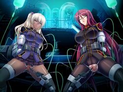 2girls arm_cuffs arms_behind_back beatrice_kushan blonde_hair bondage bound breasts censored clitoris cuffs curvy dark_skin female female_urethral_insertion femsub forced game_cg kagami_hirotaka kangoku_senkan kangoku_senkan_3 kila_kushan large_breasts lilith-soft long_hair mechanical_fixation military_uniform moaning mosaic_censoring mother_and_daughter multiple_girls multiple_subs no_panties orgasm_factory panties peehole_penetration penetration pussy pussy_spreader red_hair restrained sex_machine shiny shiny_skin skirt sleeping spread_legs stationary_restraints sweat thigh_cuffs thighs twintails uniform urethral_insertion