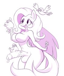 avian balls big_breasts bird breasts cum dickgirl equine fluttershy_(mlp) friendship_is_magic horse huge_breasts intersex mammal my_little_pony norithecat pegasus penis pony straight_hair wings