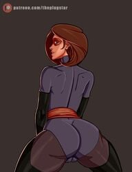 alternate_costume ass big_ass cameltoe digital_art disney elastigirl elastigirl_(the_incredibles_2_supersuit) helen_parr latex masked_female milf onemienix pin_up pixar pixar_mom smooth_skin superhero_costume superheroine the_incredibles the_incredibles_2 tight_clothing