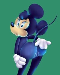 2018 ass bent_over disney female freeflyspecter lineless looking_back mammal minnie_mouse mouse nude presenting pussy rodent solo