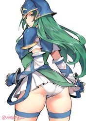 1girls armor armored_dress ass ass_bigger_than_skirt belt clothes female fire_emblem fire_emblem:_path_of_radiance fire_emblem:_radiant_dawn gebyy-terar gloves green_eyes green_hair helmet long_hair looking_at_viewer medium_breasts nephenee_(fire_emblem) nintendo panties pantyshot plump_ass serious solo underwear