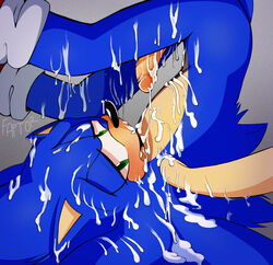 cum cum_covered cum_everywhere faptor gay male_only masturbation penis sonic_(series) sonic_the_hedgehog upside-down