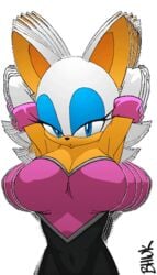 1girls abs animated anthro bat bhawk blue_eyes bouncing_breasts breasts cleavage color curvy elbow_gloves female female_only furry gif gloves huge_breasts large_breasts looking_at_viewer loop rouge_the_bat sega solo sonic_(series) text tight_clothing transparent_background voluptuous watermark