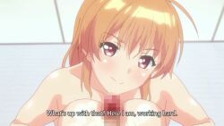 1boy 1girls animated bath bathroom between_breasts blonde_hair breasts bubble bubble_de_house_de_marumarumaru censored censored_pussy completely_nude cum cum_on_body cum_on_breasts cum_on_upper_body fellatio female hentai_series huge_breasts large_penis longer_than_3_minutes morishita_nagisa nipples nude oral paizuri penis shorter_than_four_minutes sound subtitled tagme video water wet